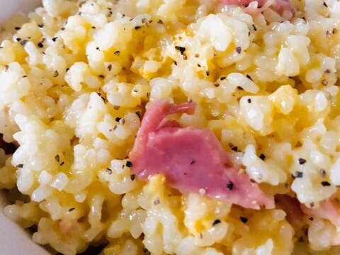 レンジで簡単　カルボナーラ風ごはん